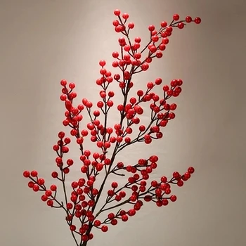 90cm PE Berry Red Fruit plant Berries Artificial Flower red cherry branches Flower Christmas Decorative
90cm PE Berry Red Fruit plant Berries Artificial Flower red cherry branches Flower Christmas Decorative
