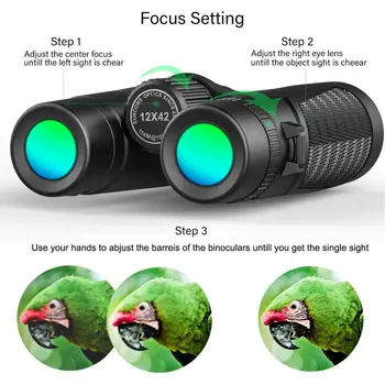 12x42 Binoculars with Low Light Night Vision Large Eyepiece High Power Waterproof Binocular Easy Focus
12x42 Binoculars with Low Light Night Vision Large Eyepiece High Power Waterproof Binocular Easy Focus