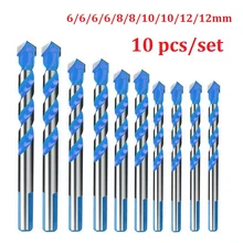 10Pcs Triangle Drill Bits Tile Glass Drill Bit Set For Wood Metal Masonry Ceramic Concrete Hole Opener Drilling Kit 6/8/10/12mm
10Pcs Triangle Drill Bits Tile Glass Drill Bit Set For Wood Metal Masonry Ceramic Concrete Hole Opener Drilling Kit 6/8/10/12mm