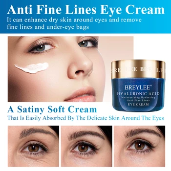 

BREYLEE Hyaluronic Acid Cream Eye Cream Set Moisturizing Hydrating Serum Repair Dry Rough Skin Remove Eye Bags Dark Circle Cream