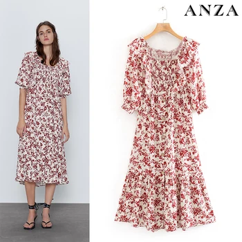 2020 Za New Summer Women Mididress with Floral Print Short Sleeve Chiffon Dress Femme A-line Elegant Loose Pink Mididress
2020 Za New Summer Women Mididress with Floral Print Short Sleeve Chiffon Dress Femme A-line Elegant Loose Pink Mididress