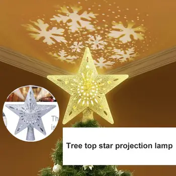 Christmas Tree Topper Lighted Star Tree Topper with Rotating Snowflake Projector Lights, 3D Glitter Hollow Star Tree Topper
Christmas Tree Topper Lighted Star Tree Topper with Rotating Snowflake Projector Lights, 3D Glitter Hollow Star Tree Topper