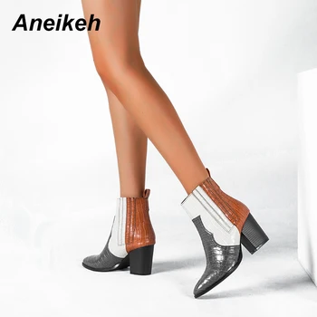 Aneikeh 2020 Fashion Boots Western Cossacks Women Pointed Toe Zip Blue Patchwork Women's Chelsea Boots Dance Low-heeled Shoes
Aneikeh 2020 Fashion Boots Western Cossacks Women Pointed Toe Zip Blue Patchwork Women's Chelsea Boots Dance Low-heeled Shoes