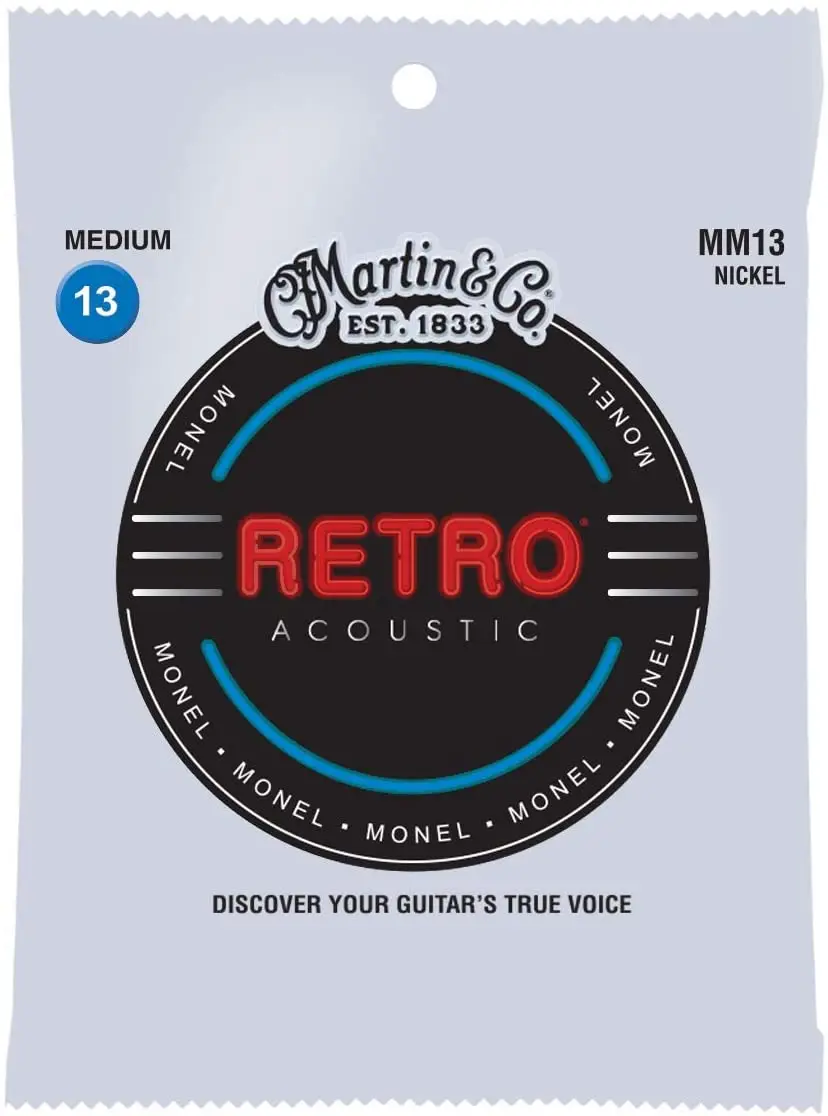 MartinGuitar MM13 Retro Monel Tin Plated Laurence Juber Signature Acoustic Guitar Strings, Medium-Light 13-56
MartinGuitar MM13 Retro Monel Tin Plated Laurence Juber Signature Acoustic Guitar Strings, Medium-Light 13-56