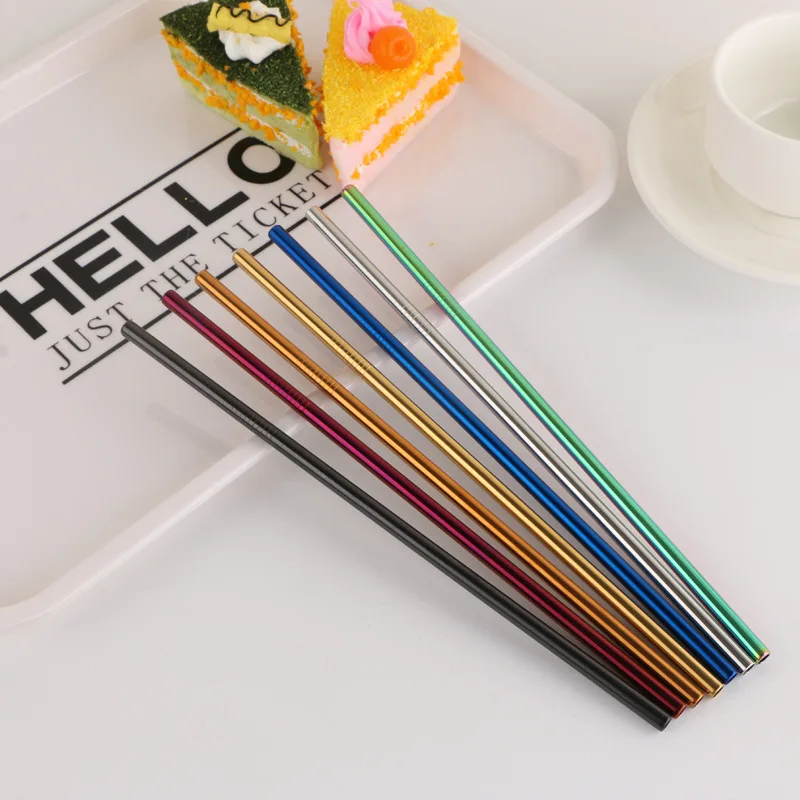 5-6Pcs-Colorful-Reusable-Drinking-Straw-High-Quality-304-Stainless-Steel-Metal-Straw-with-Cleaner-Brush-For