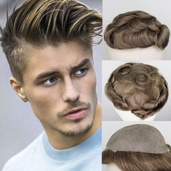 YY Wigs Men Toupee 8x10 Thin Pu Brown Mix Grey 6 Inch Skin Replacement System Brazilian Remy Hairpiece for Men Mix color Men wig
YY Wigs Men Toupee 8x10 Thin Pu Brown Mix Grey 6 Inch Skin Replacement System Brazilian Remy Hairpiece for Men Mix color Men wig