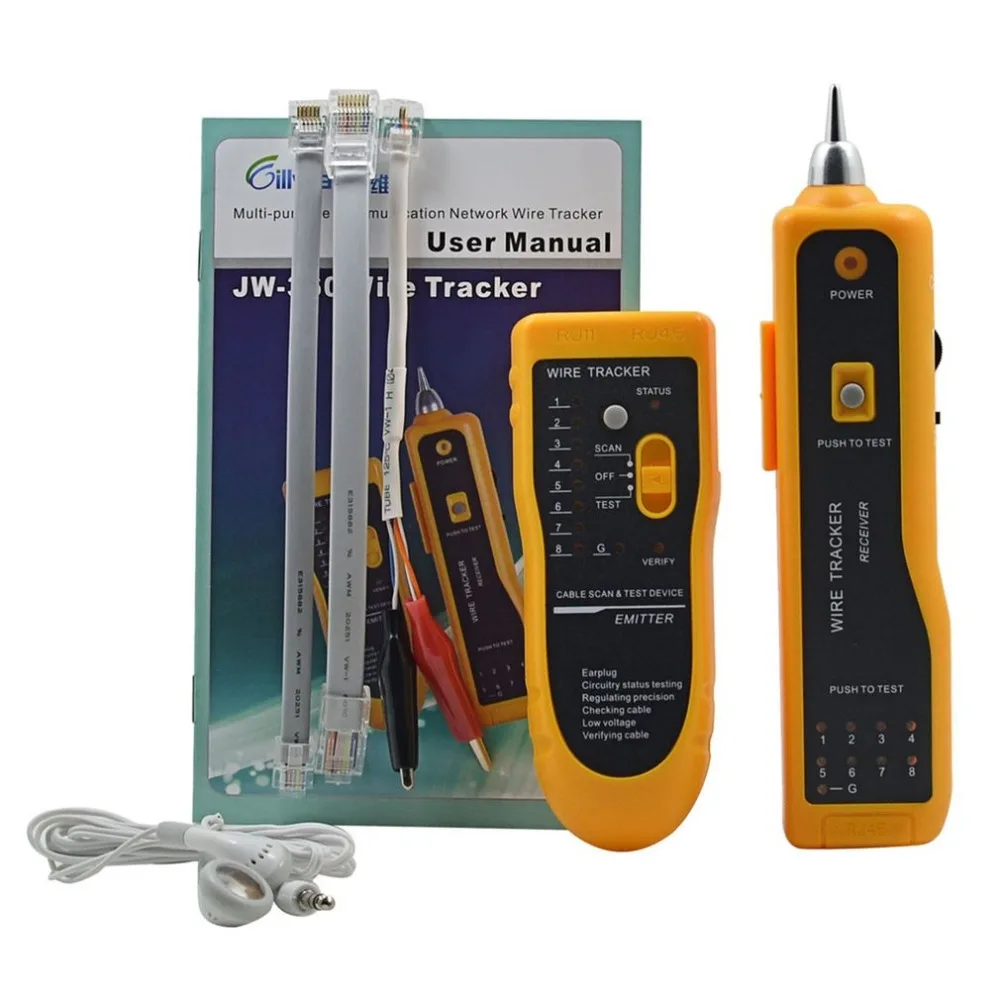 JW-360 LAN Network Cable Tester Telephone Wire Tracker Diagnose Tone Tool Kit RJ45 RJ11 Line Finding Sequence Testing
JW-360 LAN Network Cable Tester Telephone Wire Tracker Diagnose Tone Tool Kit RJ45 RJ11 Line Finding Sequence Testing