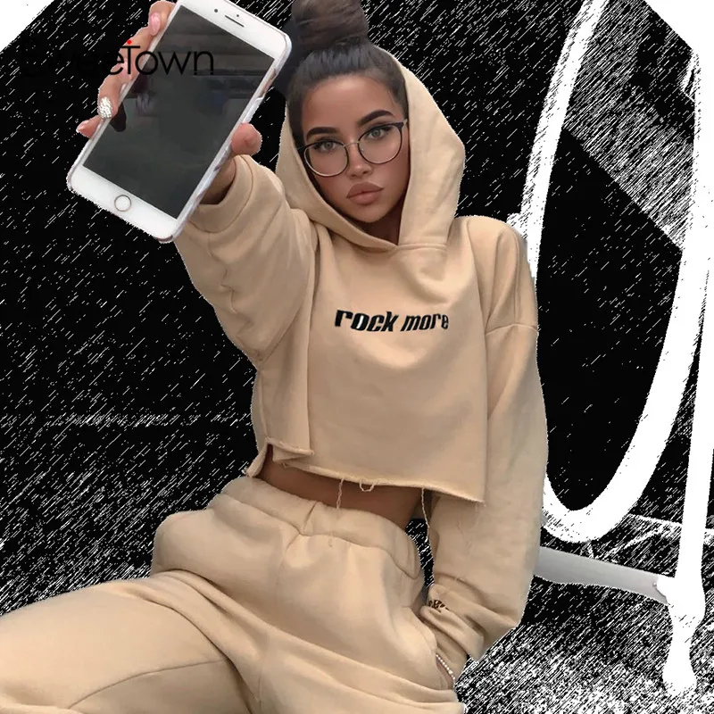 Sweetown 2019 Autumn Two Piece Set Crop Hoodie And Pants Casual Print Sweatpants Set Woman Tracksuit 2 Pieces Streetwear Outfits
Sweetown 2019 Autumn Two Piece Set Crop Hoodie And Pants Casual Print Sweatpants Set Woman Tracksuit 2 Pieces Streetwear Outfits
