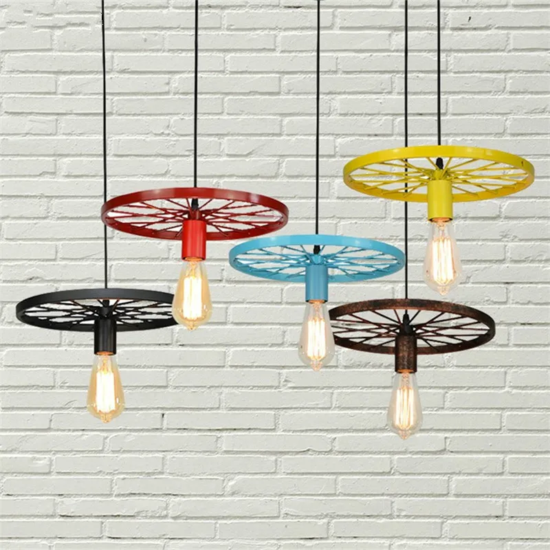 Industrial Retro Wheel Pendant Lights Bar Dining Room Kitchen Vintage Hanging Lamp Iron Art Restaurant Home Decor Light Fixtures
Industrial Retro Wheel Pendant Lights Bar Dining Room Kitchen Vintage Hanging Lamp Iron Art Restaurant Home Decor Light Fixtures