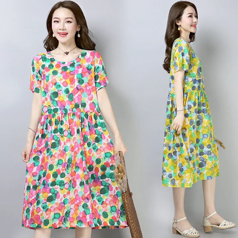 2019 Summer New Style Elegant Elegant Loose And Plus-sized Joint Literature And Art Mid-length Cotton Linen Floral Printed Dress
2019 Summer New Style Elegant Elegant Loose And Plus-sized Joint Literature And Art Mid-length Cotton Linen Floral Printed Dress