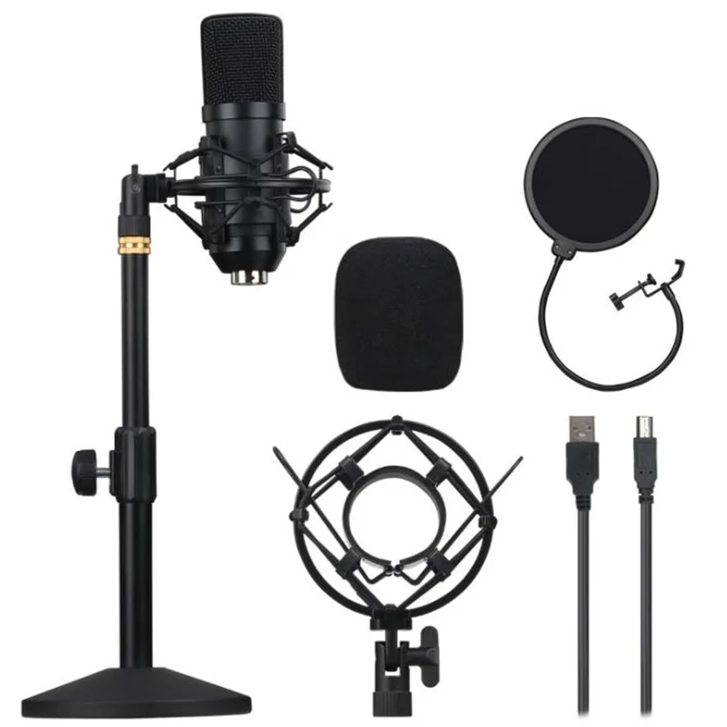 USB Condenser Microphone Mic With Shock Mount Microphone Holder Filter for Studio Recording Online Broadcasting Live Stream
USB Condenser Microphone Mic With Shock Mount Microphone Holder Filter for Studio Recording Online Broadcasting Live Stream