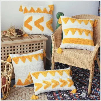 Beige Yellow Tassels Handmade Embroidery Cushion Cover 45x45cm/30x50cm Geometric Pillow Cover Home Decor PillowCase Pillow Sham
Beige Yellow Tassels Handmade Embroidery Cushion Cover 45x45cm/30x50cm Geometric Pillow Cover Home Decor PillowCase Pillow Sham