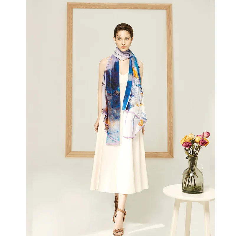 Wahtai chou zhuang 19 Years Spring And Summer New Style 100% Mulberry Silk Real Silk Chiffon Gradient Color Beautiful Women's Lo
Wahtai chou zhuang 19 Years Spring And Summer New Style 100% Mulberry Silk Real Silk Chiffon Gradient Color Beautiful Women's Lo