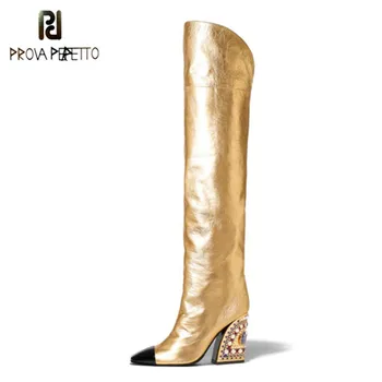 2019 Newest Gold Thigh High Boots Women Point Toe Mixed Color Rhinestone Bead High Heel Boot Lady Runway Shoes Woman Knight Boot
2019 Newest Gold Thigh High Boots Women Point Toe Mixed Color Rhinestone Bead High Heel Boot Lady Runway Shoes Woman Knight Boot
