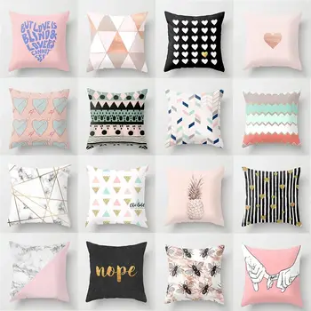 18" Simple Style Soft Cushion Cover Pink Geometric Love Series Decoration Printed Square Pillow Case Home Living Room Sofa Decor
18" Simple Style Soft Cushion Cover Pink Geometric Love Series Decoration Printed Square Pillow Case Home Living Room Sofa Decor