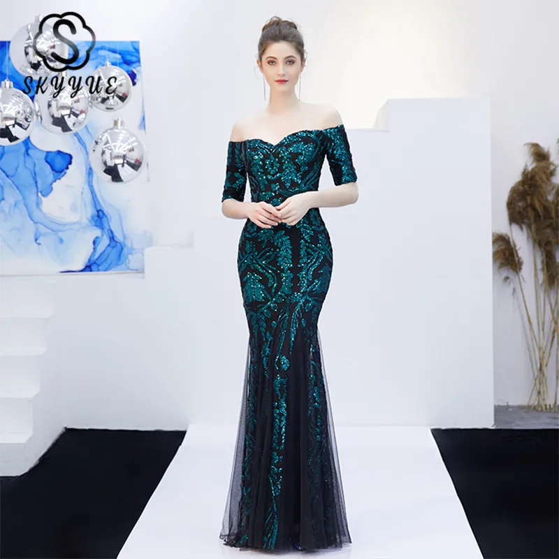 Skyyue Boat Neck Evening Dresses Sexy Backless Mermaid Party Dresses C297 Long Robe De Soiree 2020 Sequins Elegant Formal Gowns
Skyyue Boat Neck Evening Dresses Sexy Backless Mermaid Party Dresses C297 Long Robe De Soiree 2020 Sequins Elegant Formal Gowns