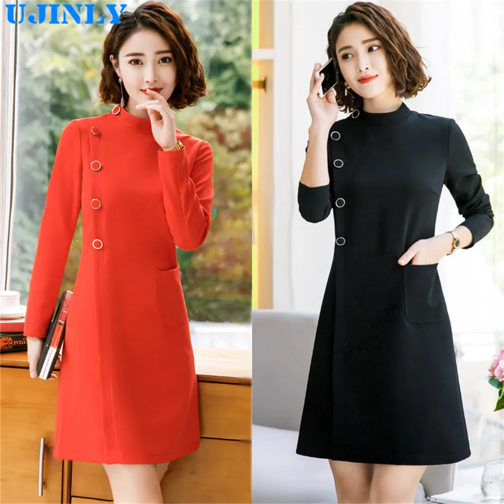 2018 Autumn And Winter New Style Commuting Left Previous Bag Dress Mid-length Slim Fit-Style Non-Mainstream Long Sleeve A- line
2018 Autumn And Winter New Style Commuting Left Previous Bag Dress Mid-length Slim Fit-Style Non-Mainstream Long Sleeve A- line
