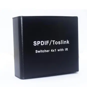 Digital Optical Audio Switch SPDIF/TOSLINK Optical Audio 4x1 Switcher Splitter Extender with IR Remote Controller
Digital Optical Audio Switch SPDIF/TOSLINK Optical Audio 4x1 Switcher Splitter Extender with IR Remote Controller