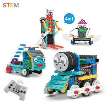 STEM Toys 4In1 RC Car Building blocks Remote Control Train &Fire Truck&Skier&Duck DIY Kit Educational Technic Toys for Children
STEM Toys 4In1 RC Car Building blocks Remote Control Train &Fire Truck&Skier&Duck DIY Kit Educational Technic Toys for Children