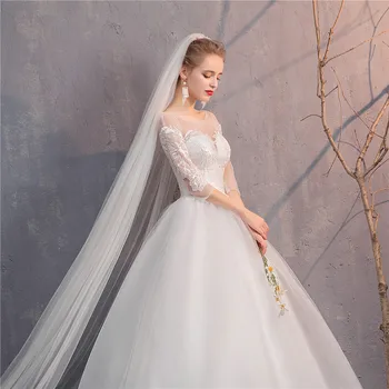 Bridal WEDDING gown lace up O NECK FLARE LONG SLEEVE wedding dresses PLUS SIZE anniversary ceremony wedding DRESS with train
Bridal WEDDING gown lace up O NECK FLARE LONG SLEEVE wedding dresses PLUS SIZE anniversary ceremony wedding DRESS with train