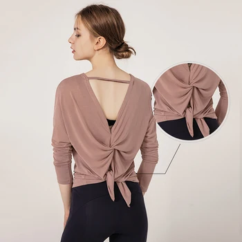 Women's Long Sleeve Shirt Backless Casual Top Loose Yoga Tops Draped Blouse Plus Size Gym Running Outfits Workout Sweatshirt 
Women's Long Sleeve Shirt Backless Casual Top Loose Yoga Tops Draped Blouse Plus Size Gym Running Outfits Workout Sweatshirt