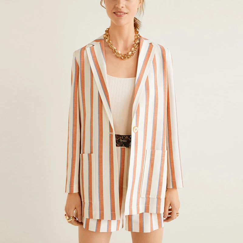 Bella philosophy women 2019 autumn stripe single button blazer office lady high shorts suit two piece set
Bella philosophy women 2019 autumn stripe single button blazer office lady high shorts suit two piece set