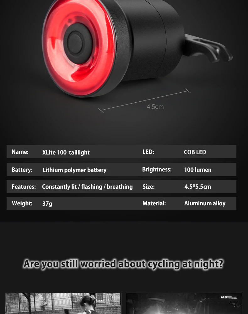 Cheap Bicycle taillights xlite100 intelligent induction brake mountain bike lights usb charging road bike night riding taillights 2 Cheap Bicycle taillights xlite100 intelligent induction brake mountain bike lights usb charging road bike night riding taillights 2