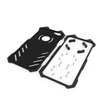 R-JUST Fashionable Metal Shock-Proof Mobile Phone Cover Case Bat Pattern Back Cover Case Suitable For iPhone Black