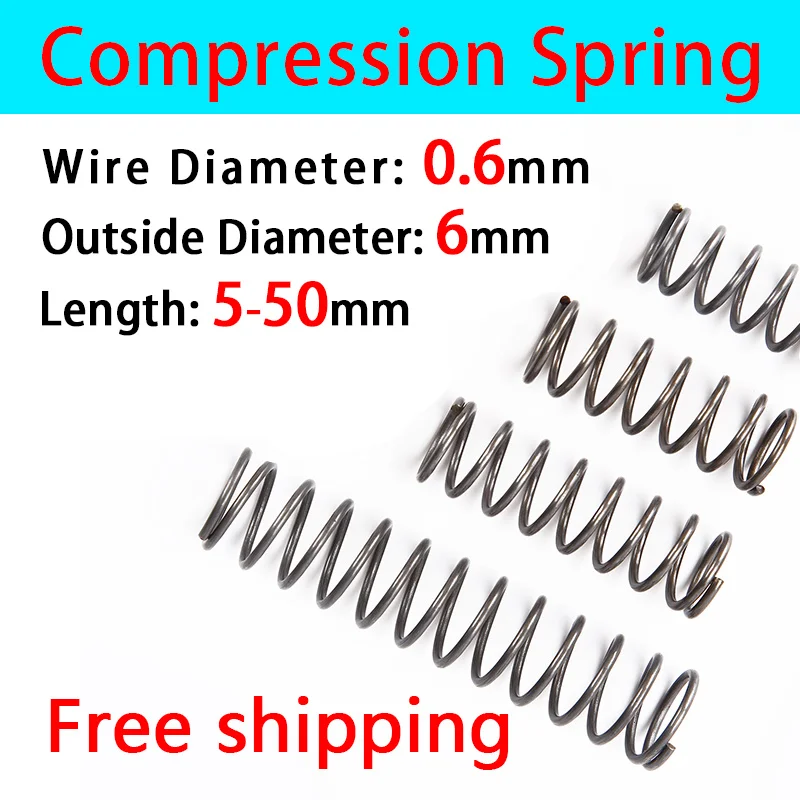 Pressure Spring Return Spring Release Spring Compressed Spring Wire Diameter 0.6mm, Outer Diameter 6mm Spot Goods
Pressure Spring Return Spring Release Spring Compressed Spring Wire Diameter 0.6mm, Outer Diameter 6mm Spot Goods