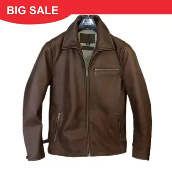 2020 Retro Brown American Style Men Casual Leather Jacket Plus Size XXXL Genuine Cowhide Autumn Slim Fit Natural Leather Coat
2020 Retro Brown American Style Men Casual Leather Jacket Plus Size XXXL Genuine Cowhide Autumn Slim Fit Natural Leather Coat