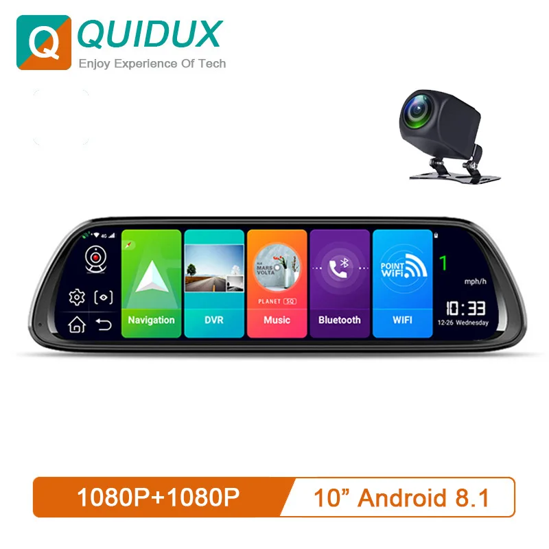 4G ADAS Car DVR Android 8.1 Quad Core GPS Navigator Smart mirror 10" Full Touch Wifi Dual 1080P lens RearView Camera Recorder
4G ADAS Car DVR Android 8.1 Quad Core GPS Navigator Smart mirror 10" Full Touch Wifi Dual 1080P lens RearView Camera Recorder