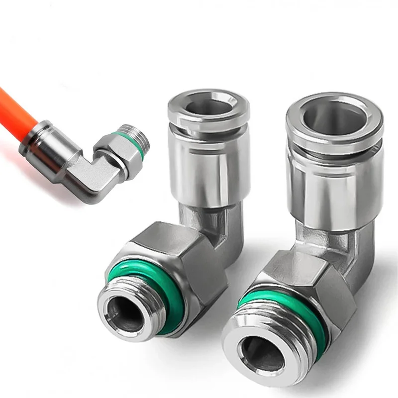

304 Stainless steel hose connector pneumatic quick coupling 1/8” 1/4” 3/8” 1/2” BSP internal thread air hose elbow Pipe Fittings