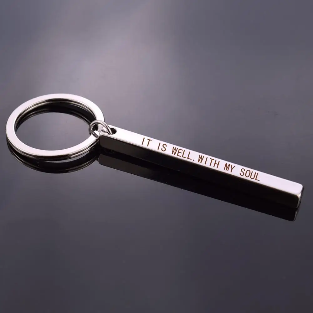 Bilble Verse Key Chains Engraved Words IT IS WELL WITH MY SOUL Vertical Bar Keychain Pendant Keyring
Bilble Verse Key Chains Engraved Words IT IS WELL WITH MY SOUL Vertical Bar Keychain Pendant Keyring