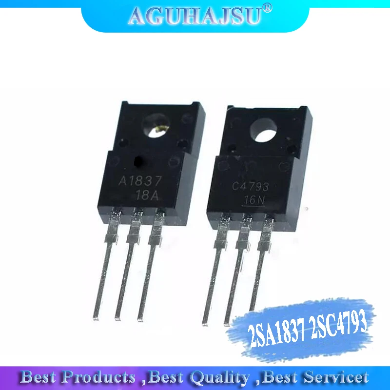 10 шт. 5 пар 2SC4793 TO220 2SA1837 TO-220 C4793 A1837 230V 1A Каждый оригинал и транзистор новый |