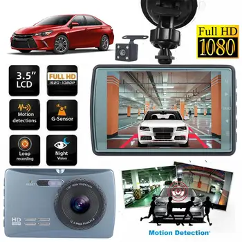 Vehemo Car DVR 3.5Inch Dual Camera Auto On/Off Dash Cam Gravity Sensor 130 Degree Driving Recorder IPS Screen Universal
Vehemo Car DVR 3.5Inch Dual Camera Auto On/Off Dash Cam Gravity Sensor 130 Degree Driving Recorder IPS Screen Universal