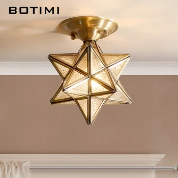 BOTIMI Classical Full Copper LED Ceiling Lamp American Style Glass E27 Corridor Lamp Surface Mounted Bedroom Lighting Fixtures
BOTIMI Classical Full Copper LED Ceiling Lamp American Style Glass E27 Corridor Lamp Surface Mounted Bedroom Lighting Fixtures