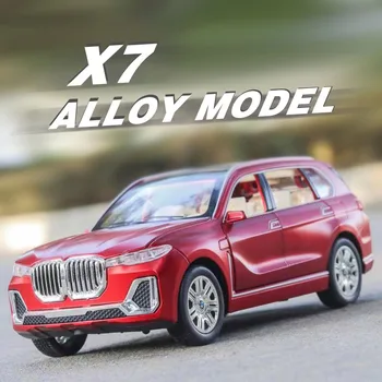 1:24 Diecast Toy Vehicle Car Model X7 6 Doors Can Open Sound/Light/Pullback Diecast Cars Toys For Children Xmas Gifts