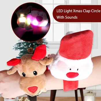 

LED Light Glow Xmas Clap Circle Pat Hand Ring Bracelet Christmas Dazzling Toy Luminous Toys children's toys flash gifts night