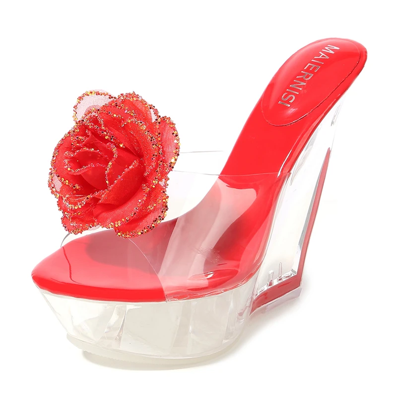 Sexy 2 Colors Transparent Crystal Women's Slippers 2019 Wedge Heel Shoes Super High Heels Fashion Wedge Sandals MS-A0075
Sexy 2 Colors Transparent Crystal Women's Slippers 2019 Wedge Heel Shoes Super High Heels Fashion Wedge Sandals MS-A0075