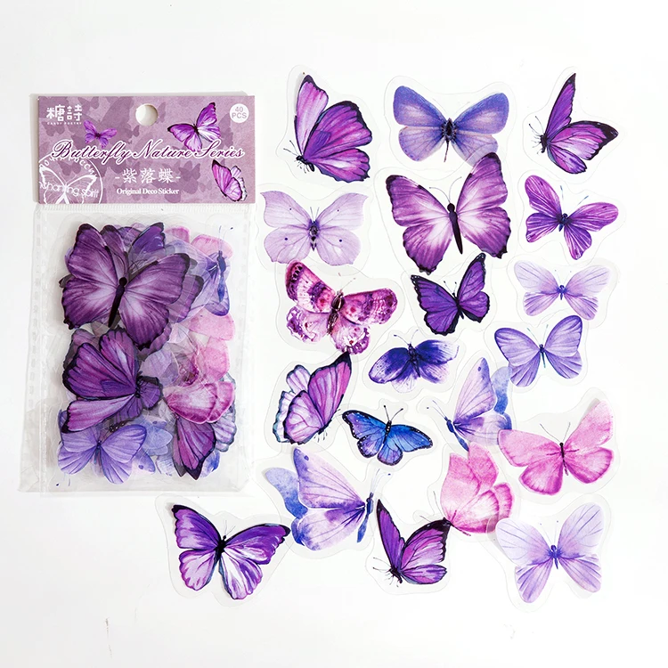 40 Pieces/Pack Colorful Butterfly Retro Art Handbook Diary DIY Decoration PET Sticker for Album Notebook
40 Pieces/Pack Colorful Butterfly Retro Art Handbook Diary DIY Decoration PET Sticker for Album Notebook