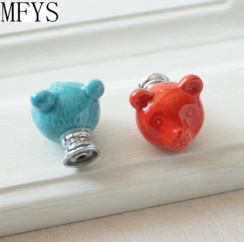 Ceramic Bear Knobs Drawer Knobs Colorful Knobs for Children Dresser Cabinet Knobs Blue Red Pink Kitchen Cupboard Handle Decor Ceramic Bear Knobs Drawer Knobs Colorful Knobs for Children Dresser Cabinet Knobs Blue Red Pink Kitchen Cupboard Handle Decor