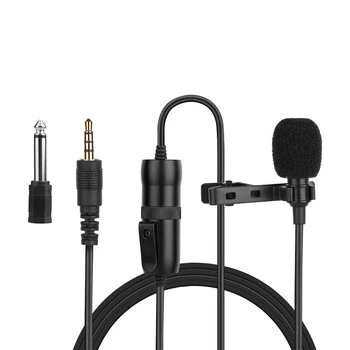 Photography Mini Mic Microphone Omni-directional Electret Condenser Lavalier Microphone with 3.5mm TRRS 6m Cable 6.35mm Adapter
Photography Mini Mic Microphone Omni-directional Electret Condenser Lavalier Microphone with 3.5mm TRRS 6m Cable 6.35mm Adapter