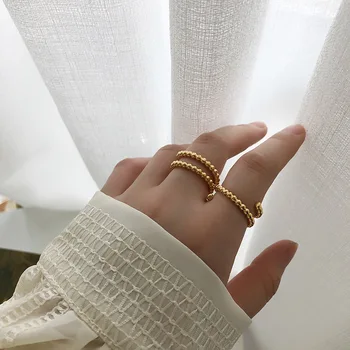 Amaiyllis 18K Gold Minimalist Double Layer Open Rings Winding Beads Index Finger Ring For Women's Jewelry Gift
Amaiyllis 18K Gold Minimalist Double Layer Open Rings Winding Beads Index Finger Ring For Women's Jewelry Gift