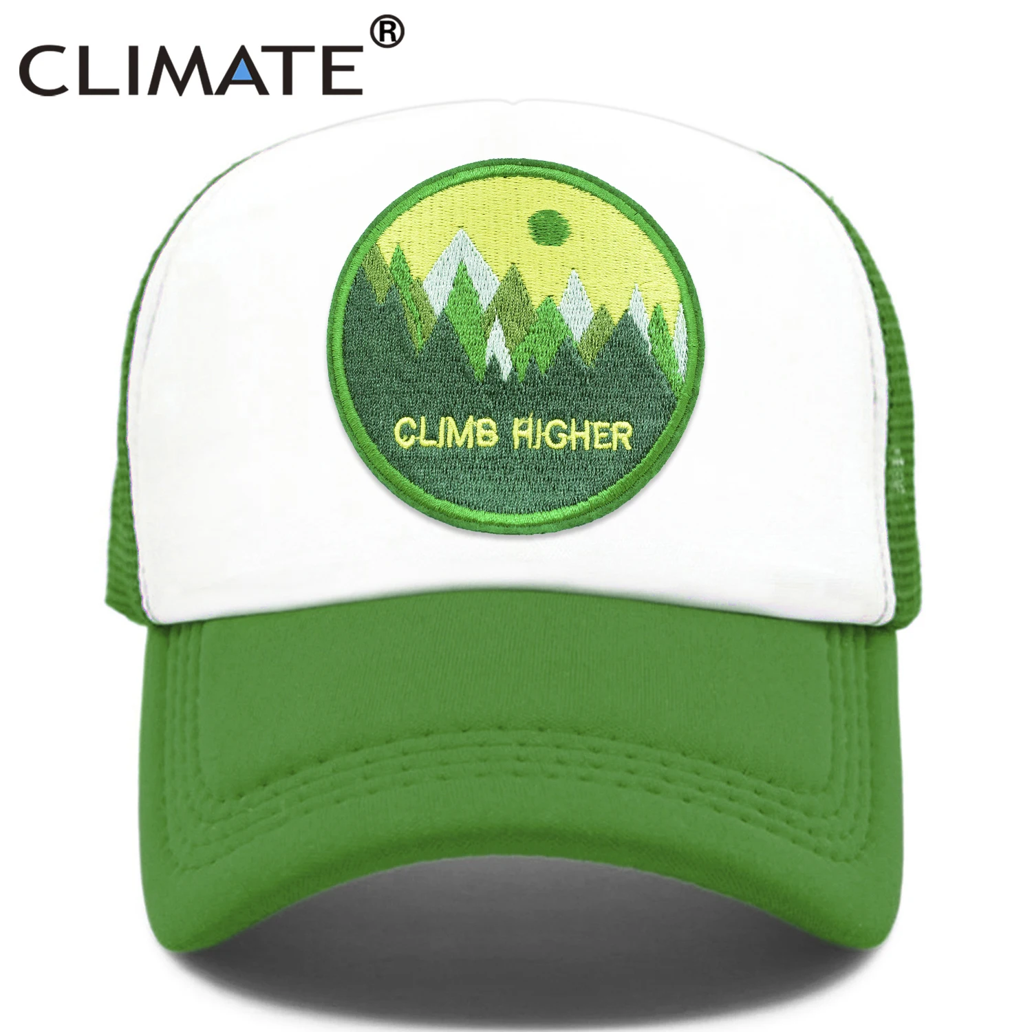 

CLIMATE CLIMB HIGH Cap Climber Outdoor Sport Trucker Cap Green Outdoors Forest Hat Cap Cool Summer Mesh Cap for Men Women