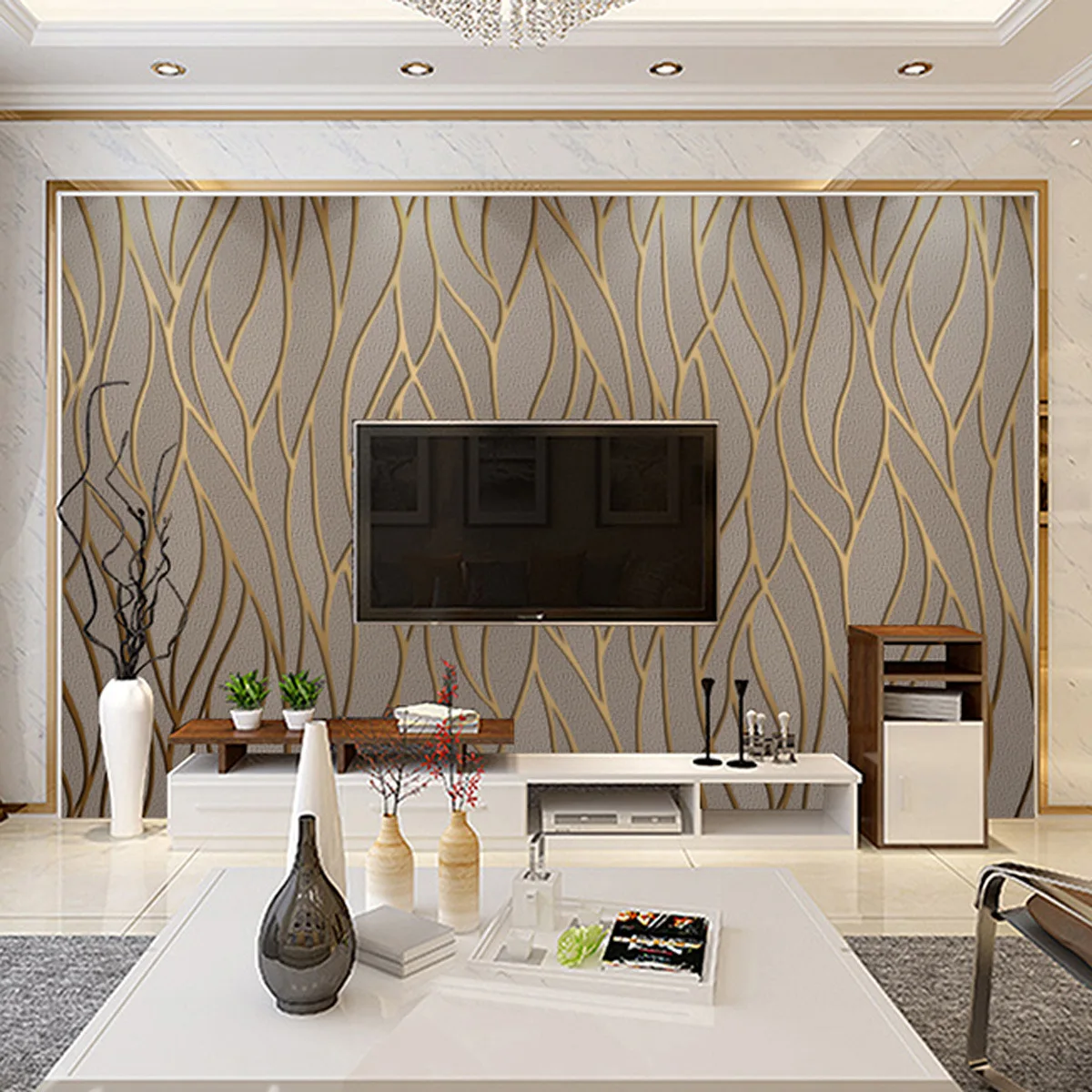 Modern Minimalist Curve Stripes TV Backdrop Suede Wallpaper Wave Nonwoven Fabric Living Room Bedroom Wallpaper
Modern Minimalist Curve Stripes TV Backdrop Suede Wallpaper Wave Nonwoven Fabric Living Room Bedroom Wallpaper