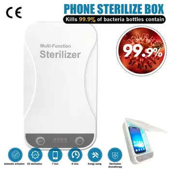 UV Phone Sterilizer Box Jewelry Phones Cleaner Personal Sanitizer Disinfection Cabinet with Aroma Esterilizador For Mask
UV Phone Sterilizer Box Jewelry Phones Cleaner Personal Sanitizer Disinfection Cabinet with Aroma Esterilizador For Mask