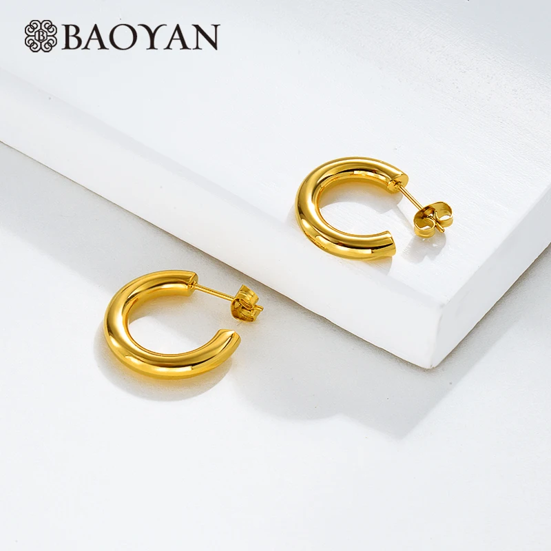 Baoyan Gold Stainless Steel Hoop Earrings Small/Medium/Large Size Hoop Earrings Vintage Big Round Circle Loop Earrings For Women
Baoyan Gold Stainless Steel Hoop Earrings Small/Medium/Large Size Hoop Earrings Vintage Big Round Circle Loop Earrings For Women