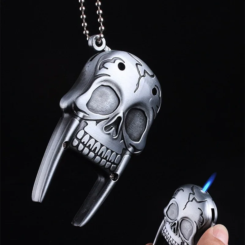 3D Skull Shape Cigarette Lighter Creative Refillable Windproof Jet Butane Gas Lighters with Portable Key Chain
3D Skull Shape Cigarette Lighter Creative Refillable Windproof Jet Butane Gas Lighters with Portable Key Chain