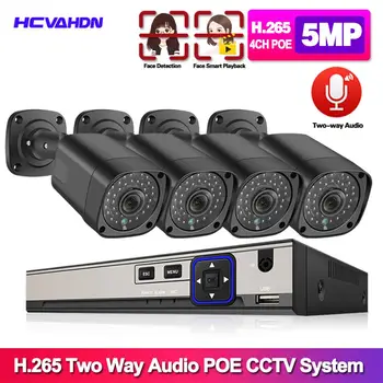 HCVAHDN H.265 4CH 5MP POE NVR Kit CCTV System Two Way Audio AI IP Camera IR Outdoor Waterproof Video Security Surveillance Set
HCVAHDN H.265 4CH 5MP POE NVR Kit CCTV System Two Way Audio AI IP Camera IR Outdoor Waterproof Video Security Surveillance Set