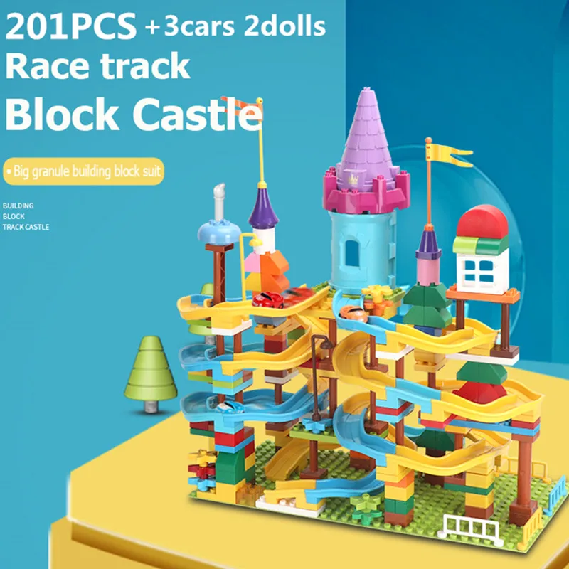 201pcs Marble Race Run Maze Ball DoubleTrack Building Blocks Compatible Duploed Funnel Slide Bricks With Car Chindren Gift
201pcs Marble Race Run Maze Ball DoubleTrack Building Blocks Compatible Duploed Funnel Slide Bricks With Car Chindren Gift